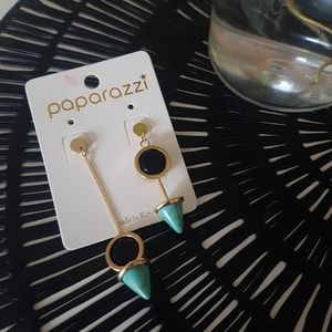 Unique asymmetrical circle cone earrings